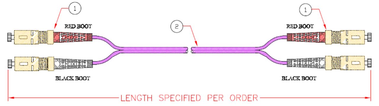 SC-SC OM4 Fiber Cable Specification Drawing