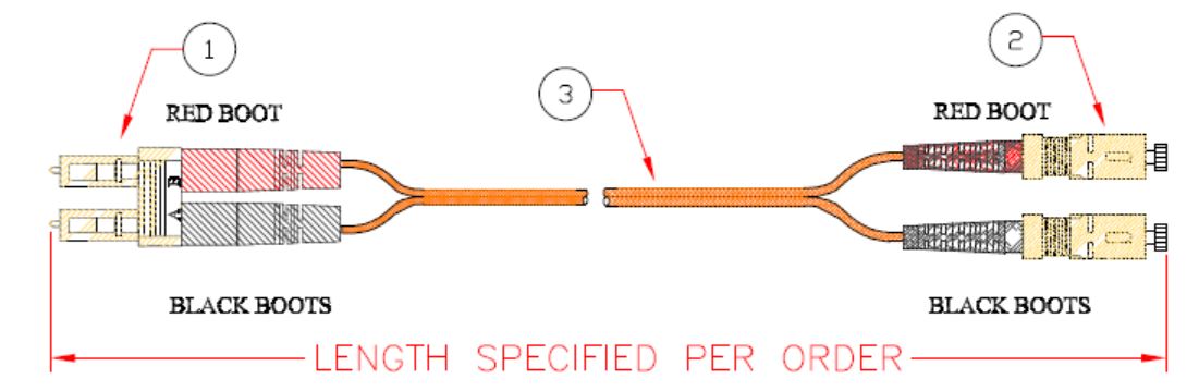 LC-SC OM2 Fiber Cable Specification Drawing