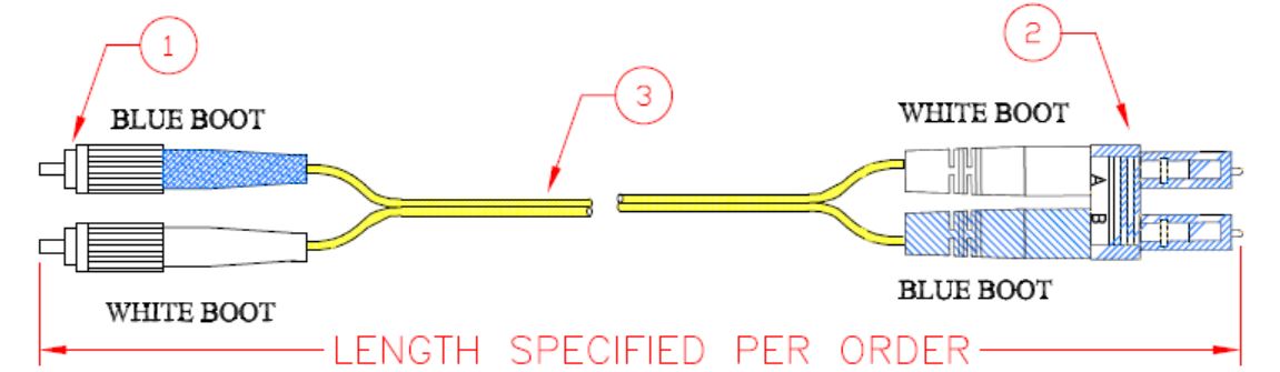 FC-LC Singlemode Fiber Cable Specification Drawing